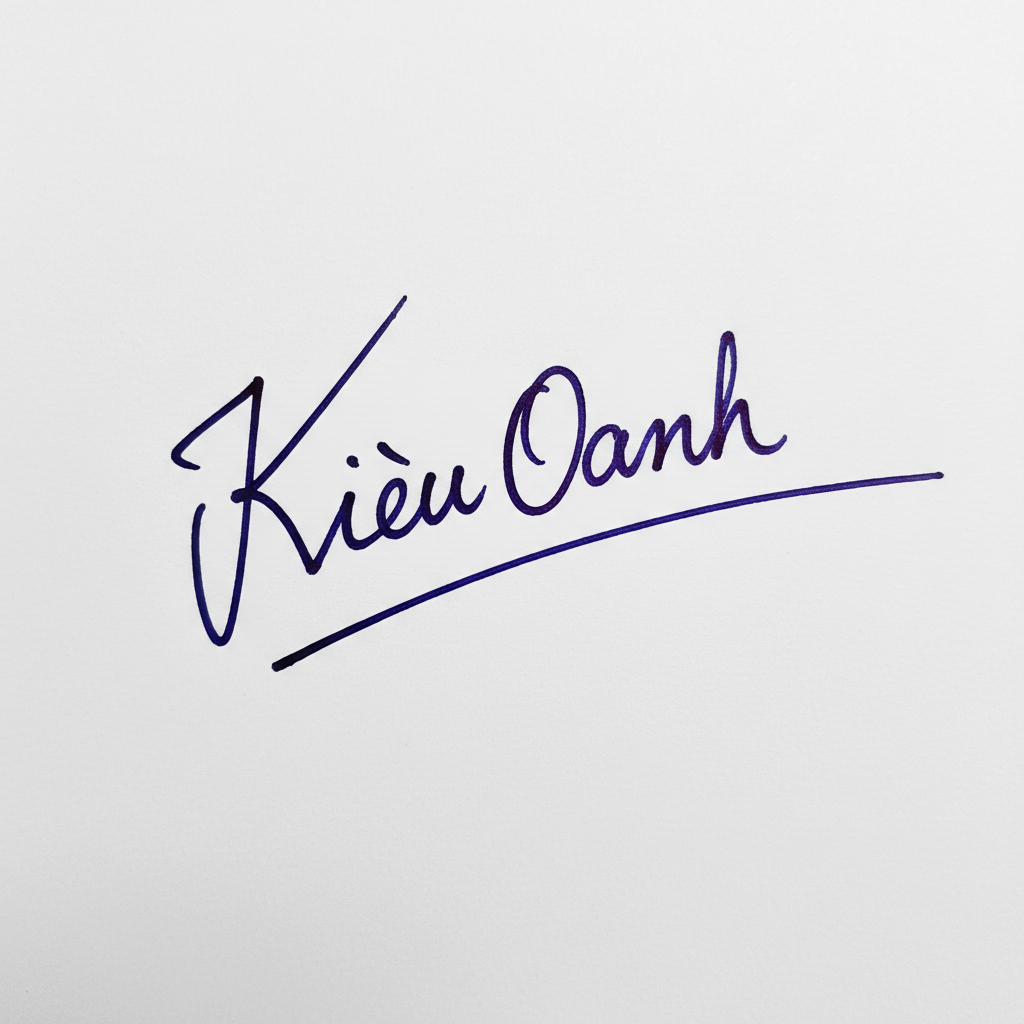 Mẫu chữ ký tên Kiều Oanh số 1