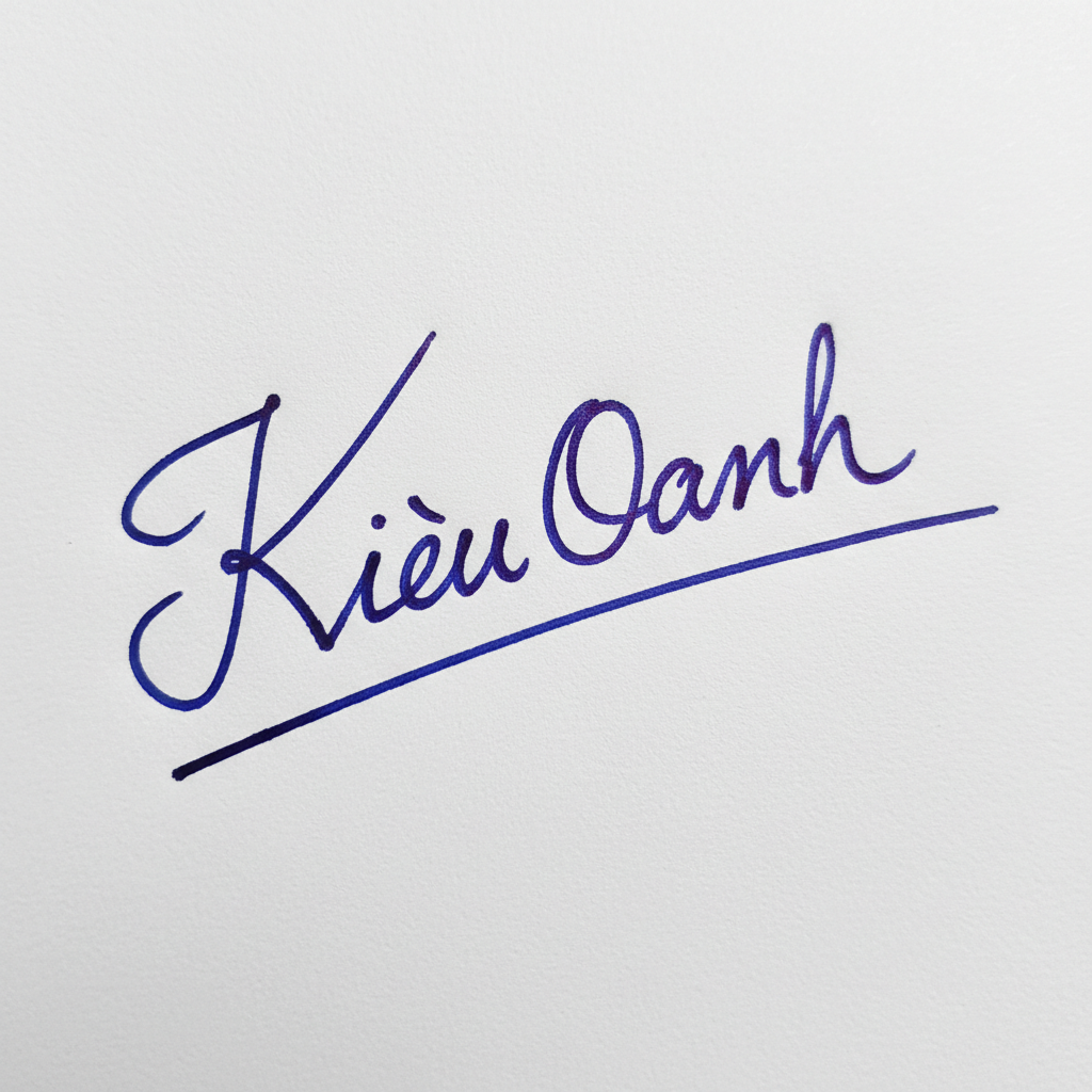 Mẫu chữ ký tên Kiều Oanh số 3