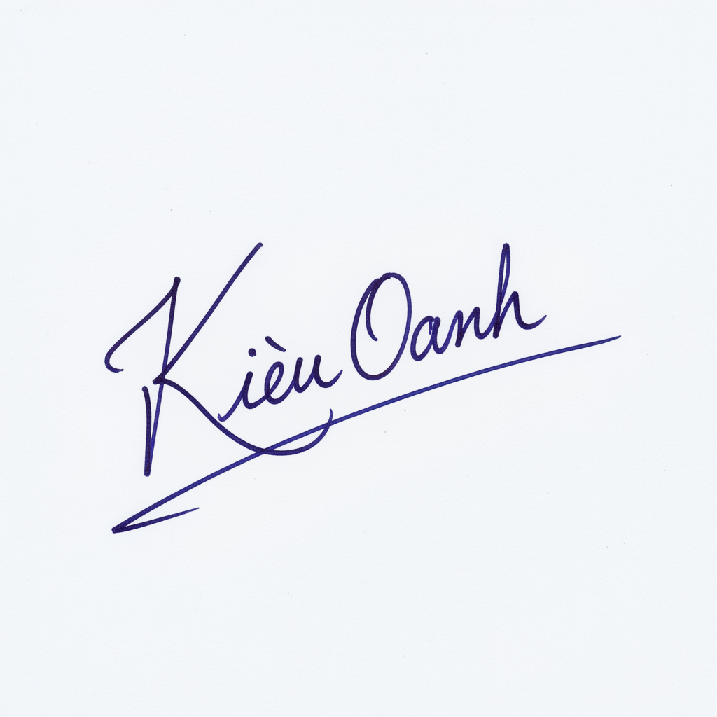 Mẫu chữ ký tên Kiều Oanh số 4
