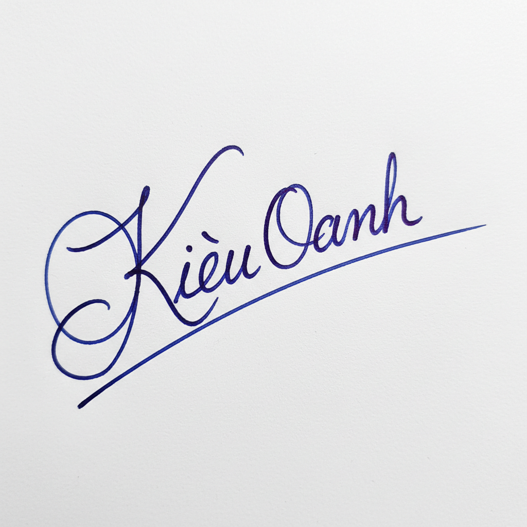 Mẫu chữ ký tên Kiều Oanh số 6