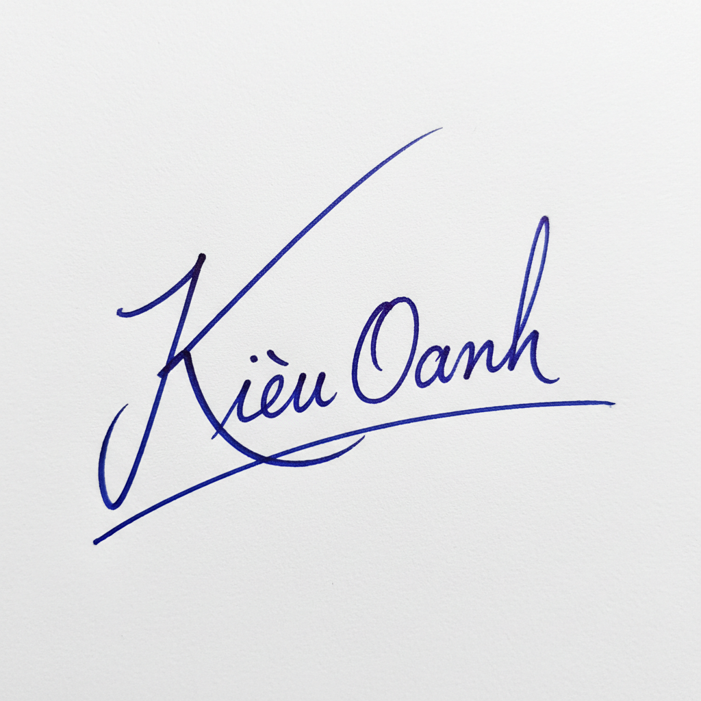 Mẫu chữ ký tên Kiều Oanh số 8