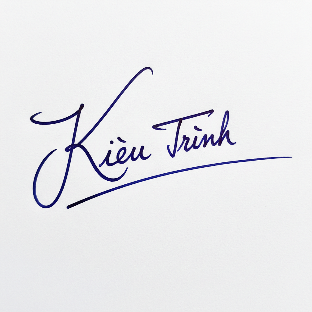 Mẫu chữ ký tên Kiều Trinh số 1