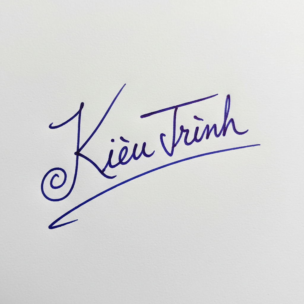 Mẫu chữ ký tên Kiều Trinh số 6