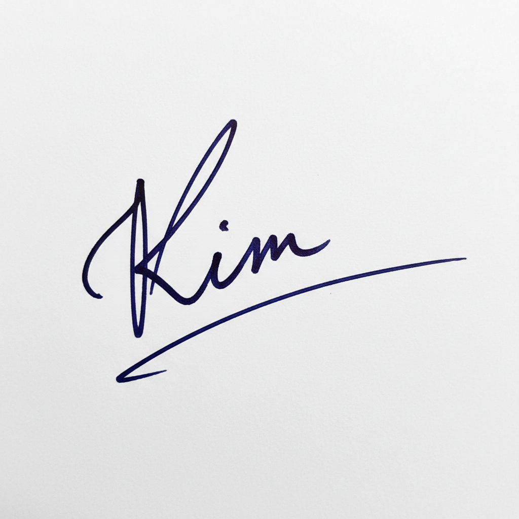 Mẫu chữ ký tên Kim số 1