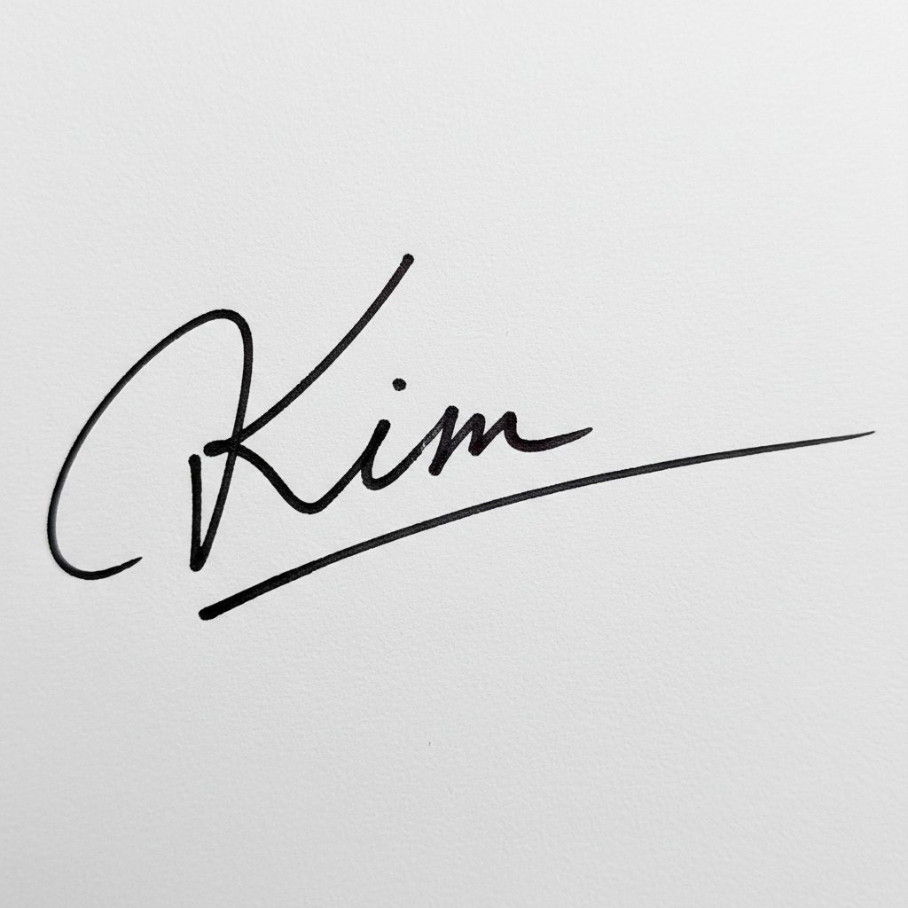 Mẫu chữ ký tên Kim số 10
