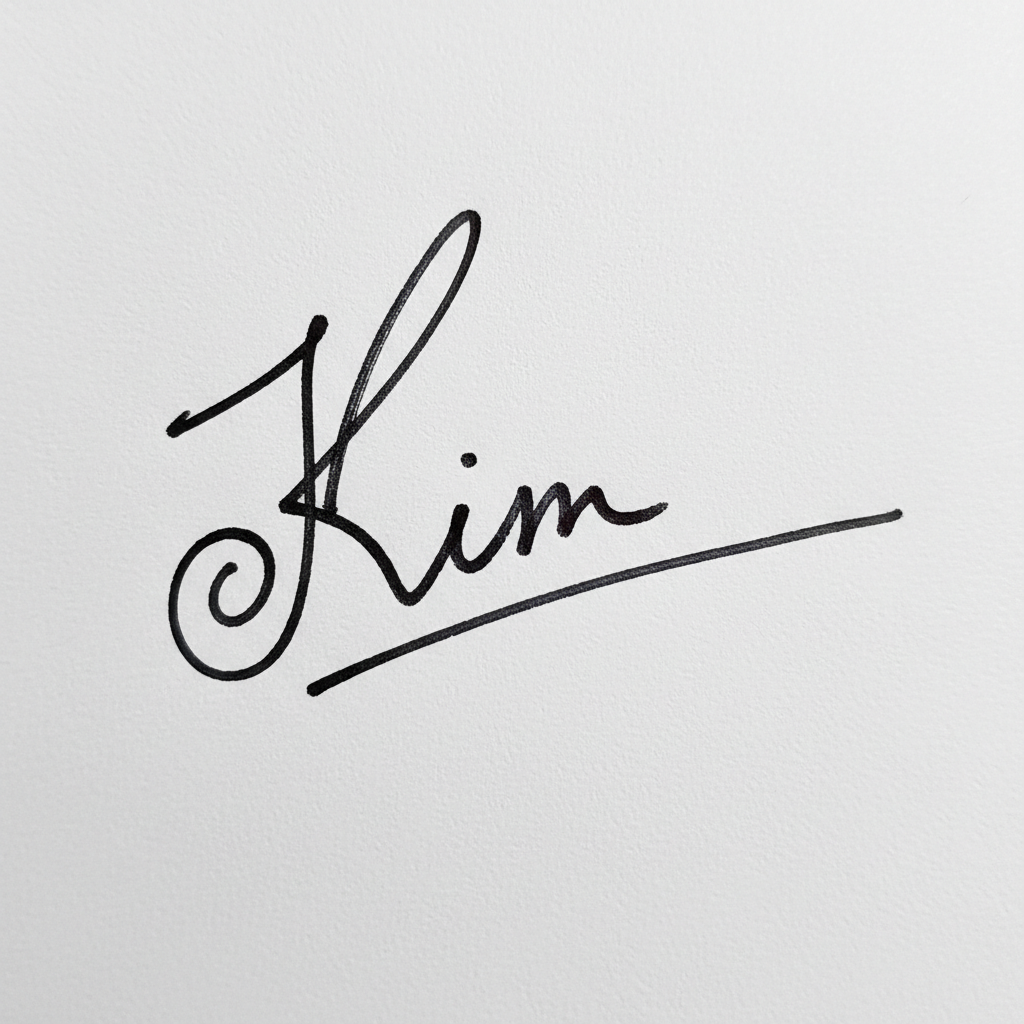 Mẫu chữ ký tên Kim số 2