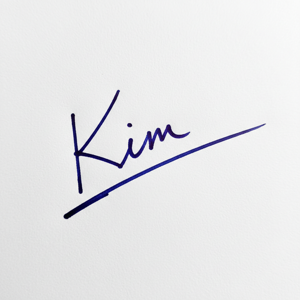 Mẫu chữ ký tên Kim số 3