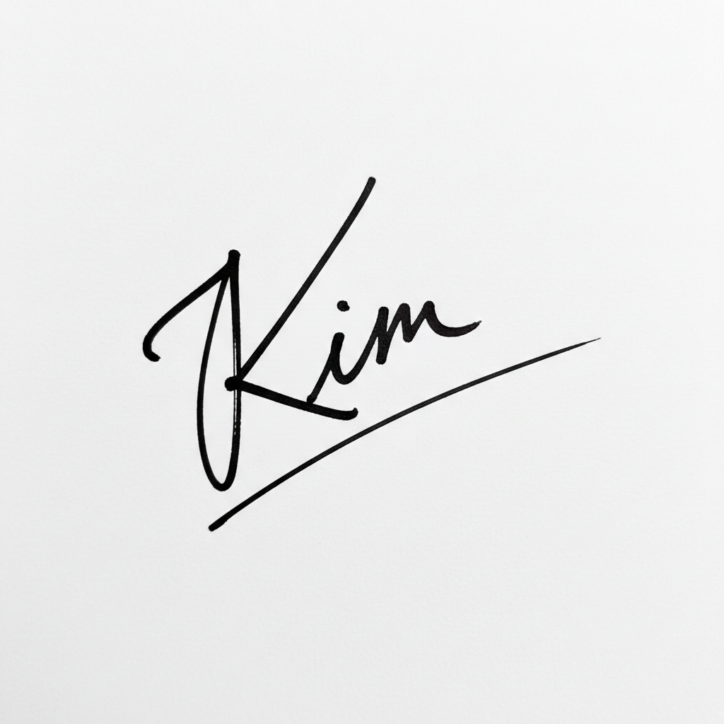 Mẫu chữ ký tên Kim số 5