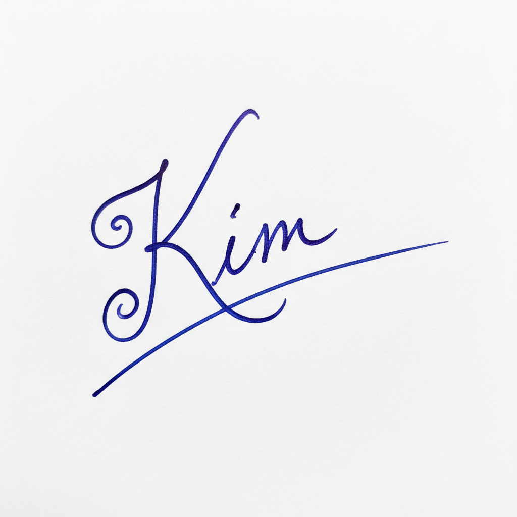 Mẫu chữ ký tên Kim số 6