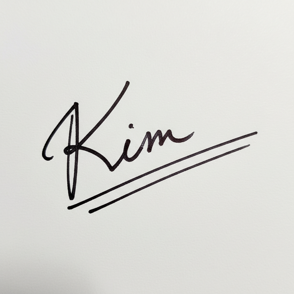 Mẫu chữ ký tên Kim số 7