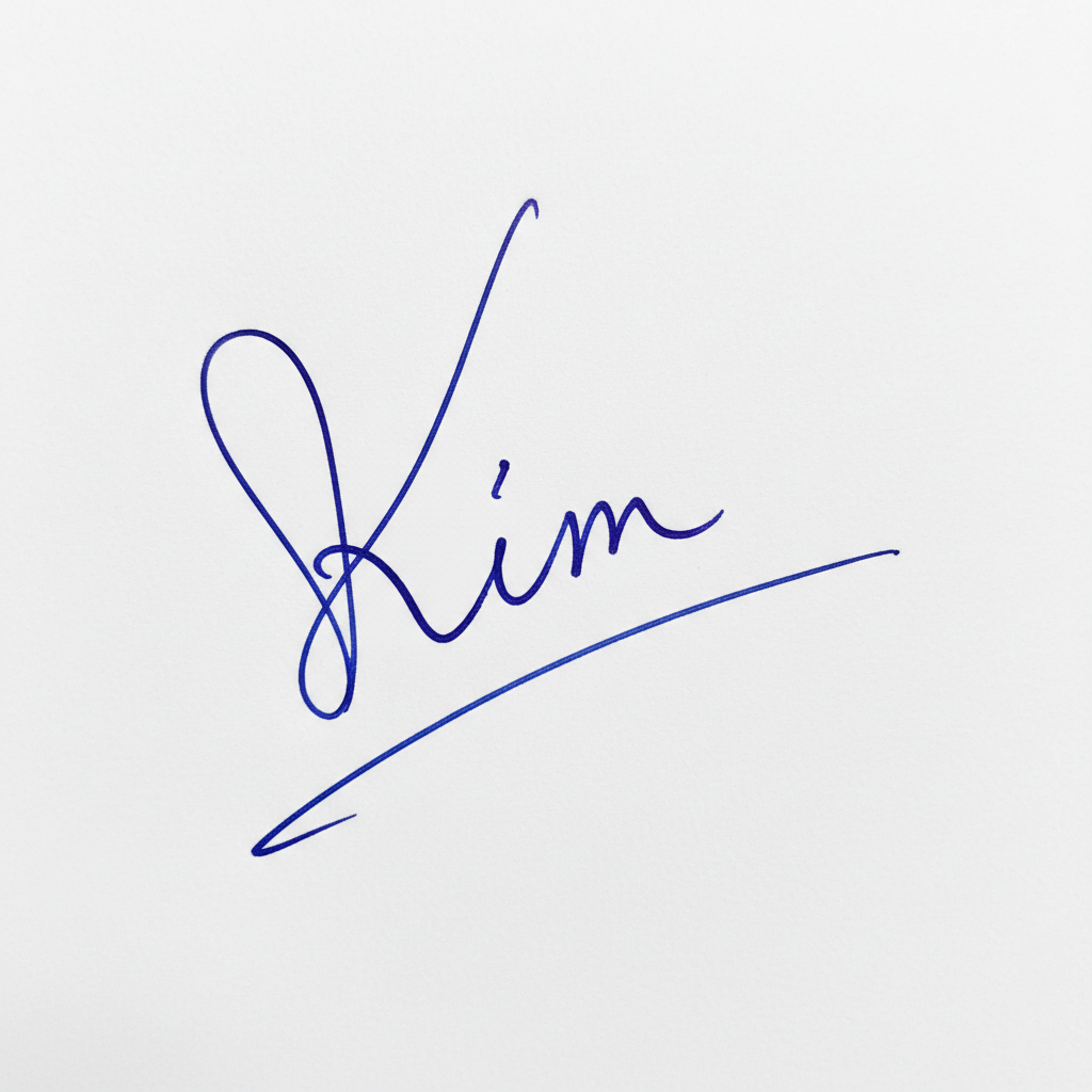 Mẫu chữ ký tên Kim số 8