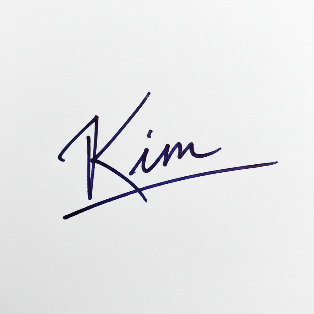 Mẫu chữ ký tên Kim số 9