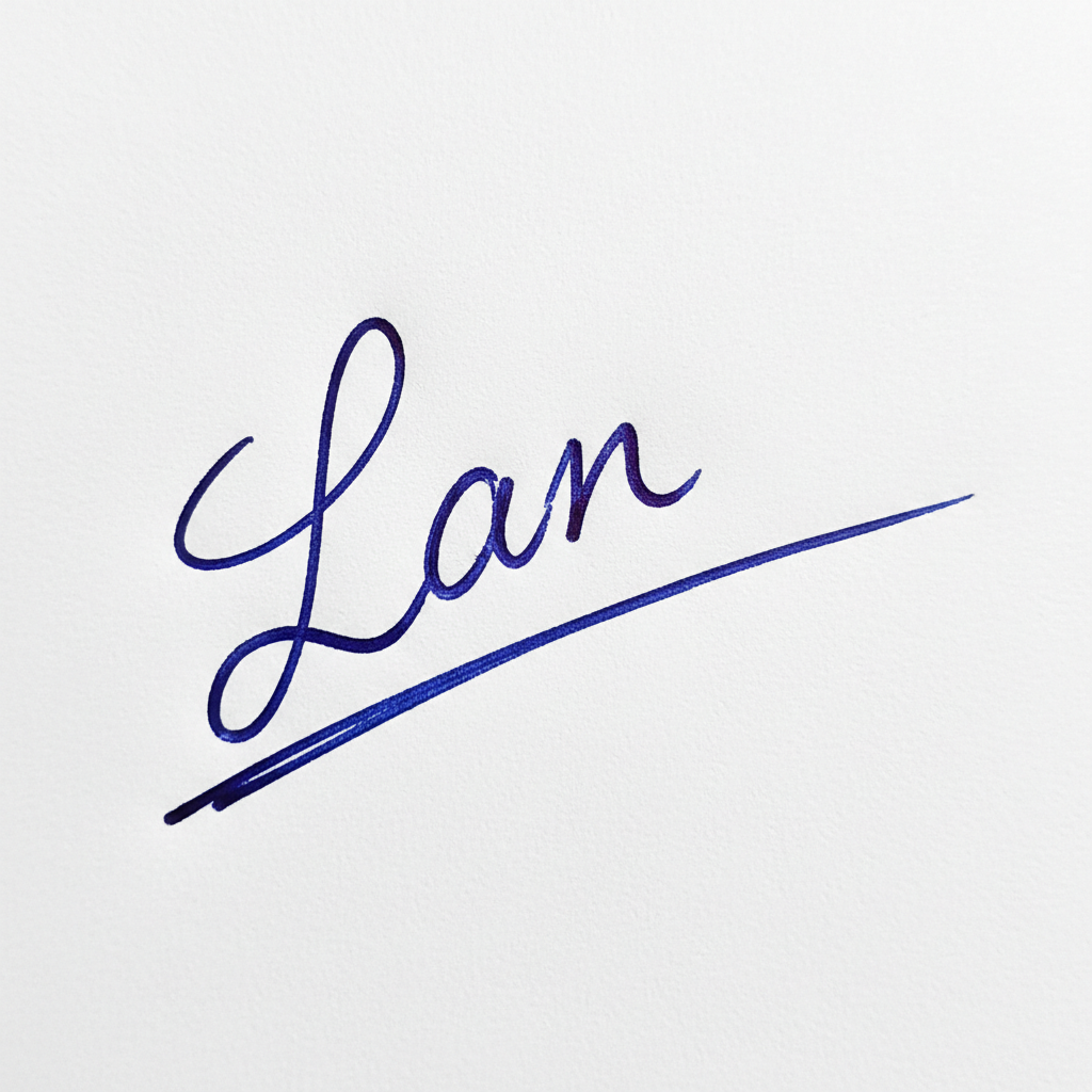 Mẫu chữ ký tên Lan số 3