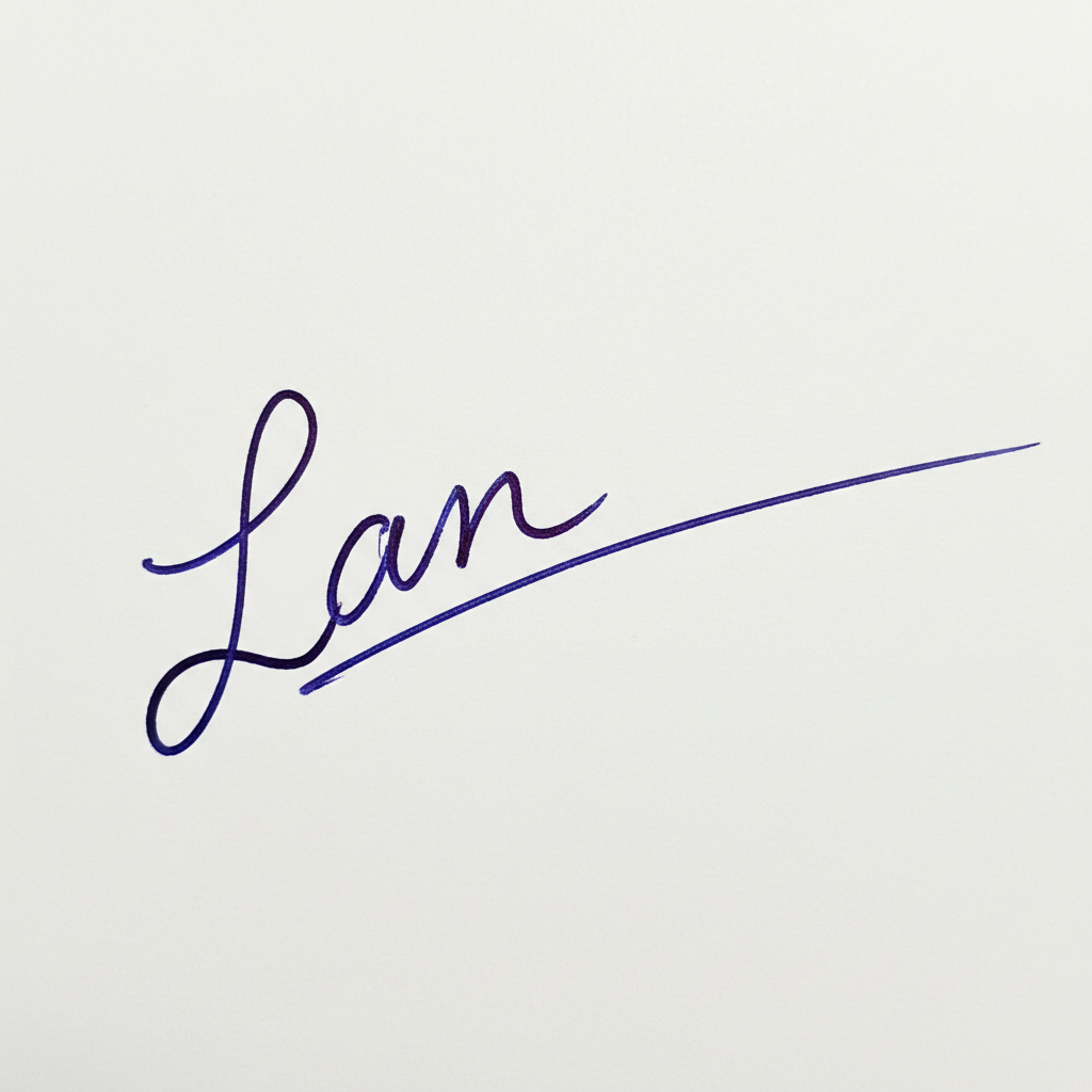 Mẫu chữ ký tên Lan số 4