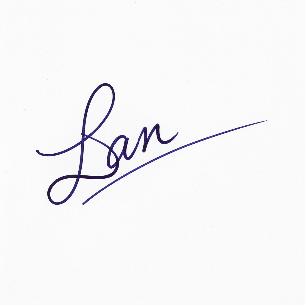 Mẫu chữ ký tên Lan số 4