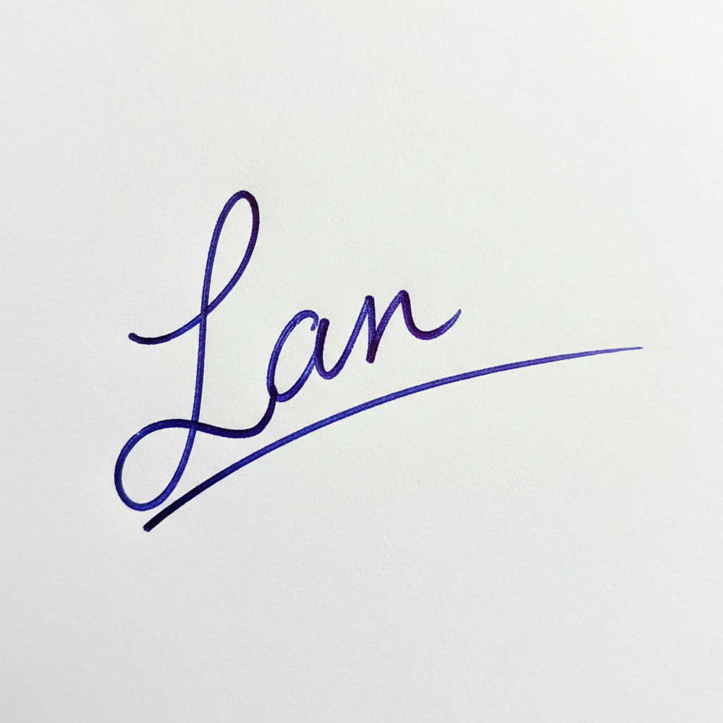 Mẫu chữ ký tên Lan số 6