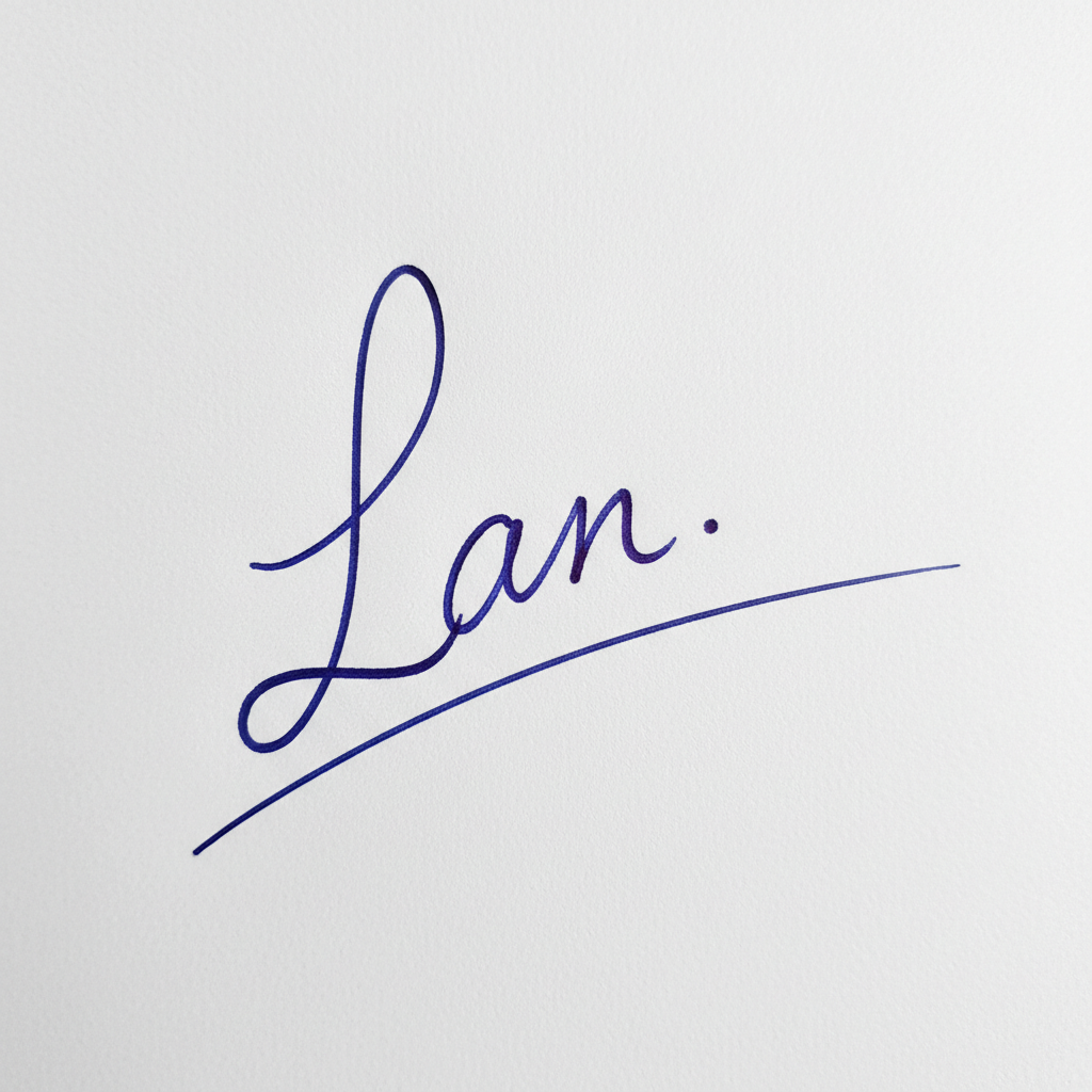 Mẫu chữ ký tên Lan số 8