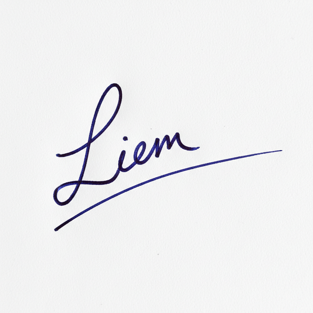 Mẫu chữ ký tên Liêm số 1