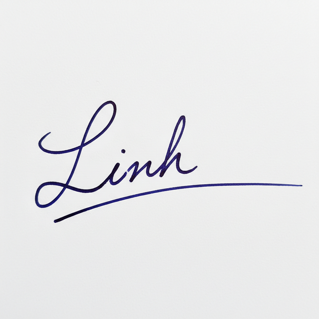 Mẫu chữ ký tên Linh số 4