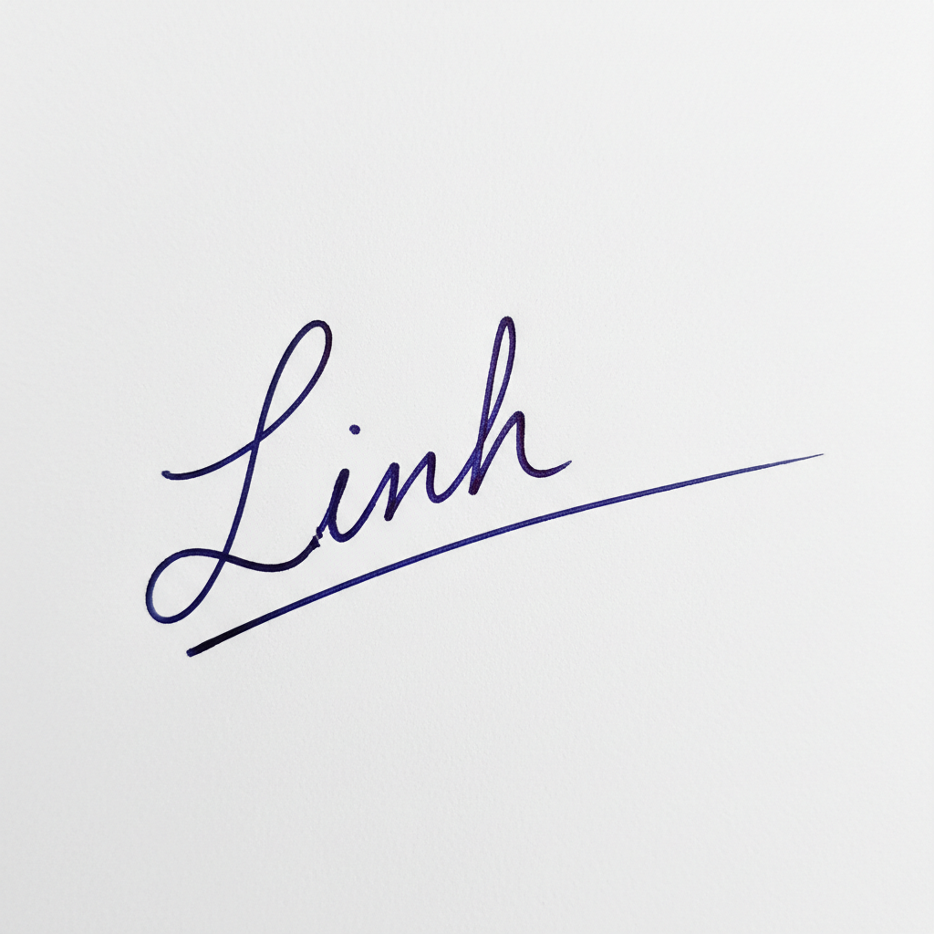 Mẫu chữ ký tên Linh số 4