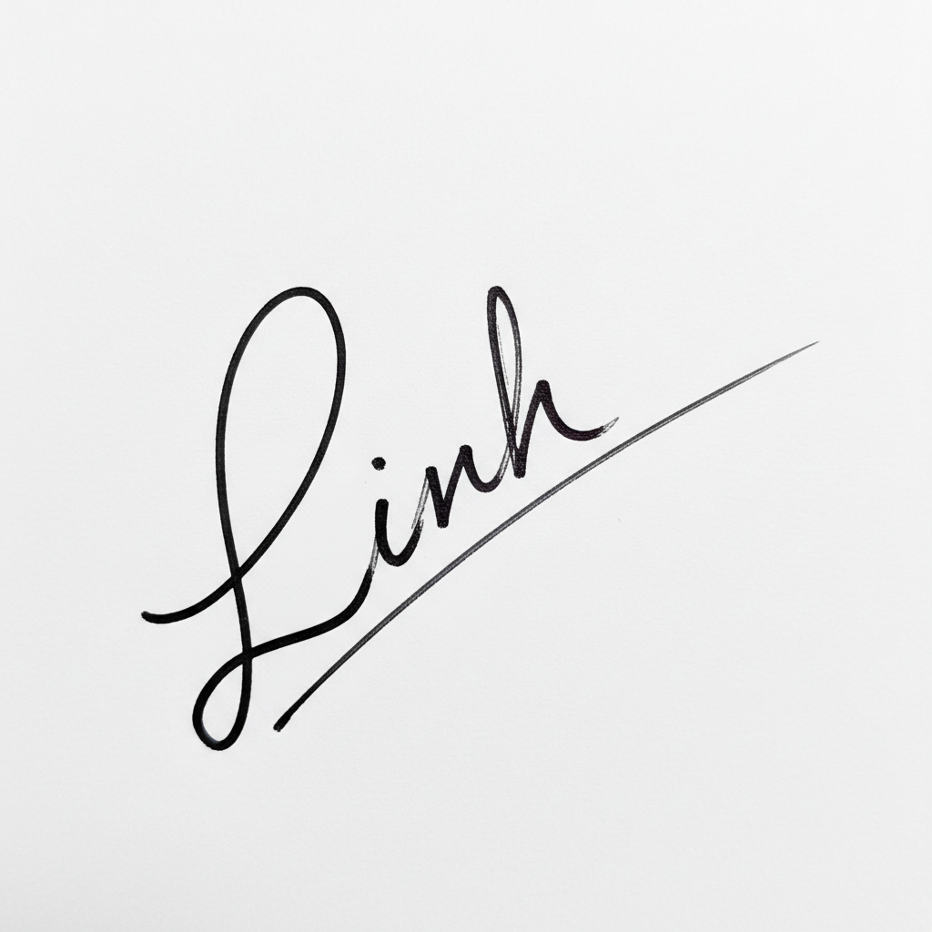 Mẫu chữ ký tên Linh số 5