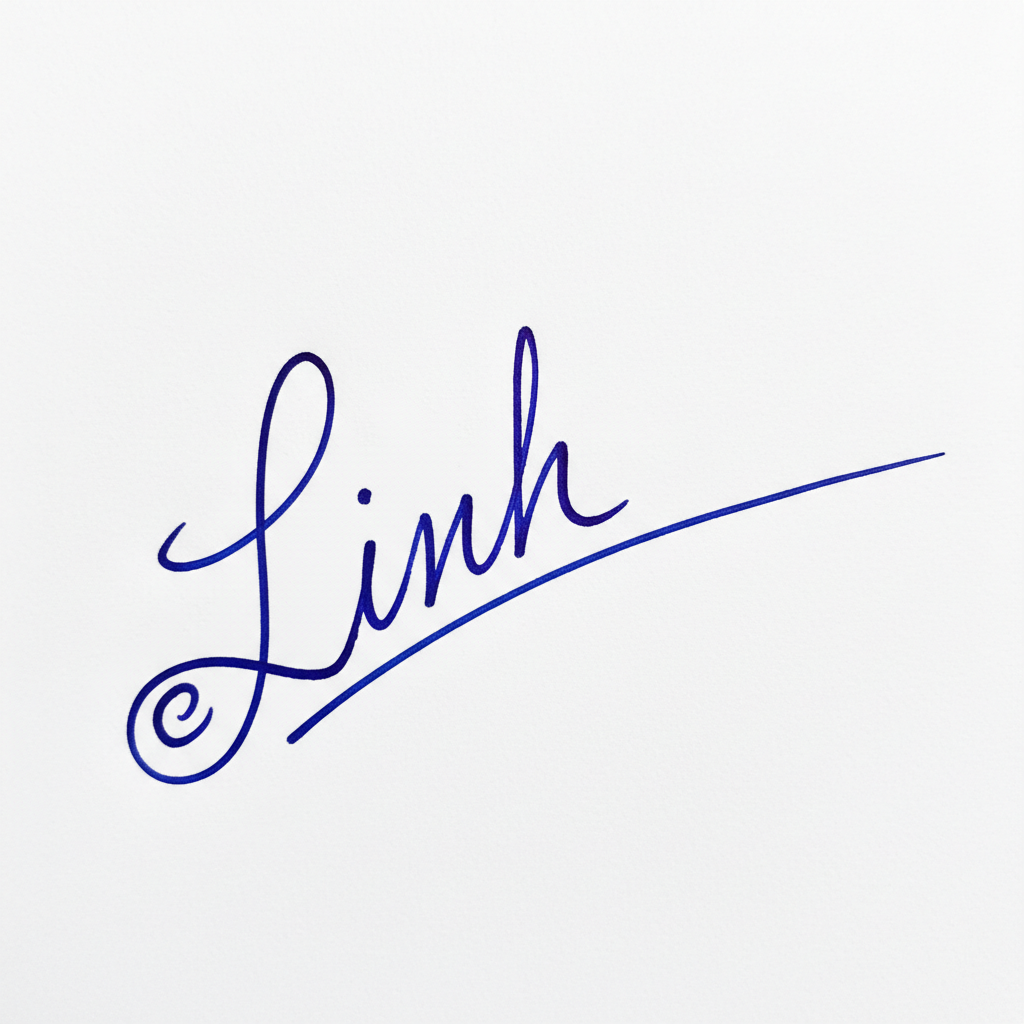 Mẫu chữ ký tên Linh số 6