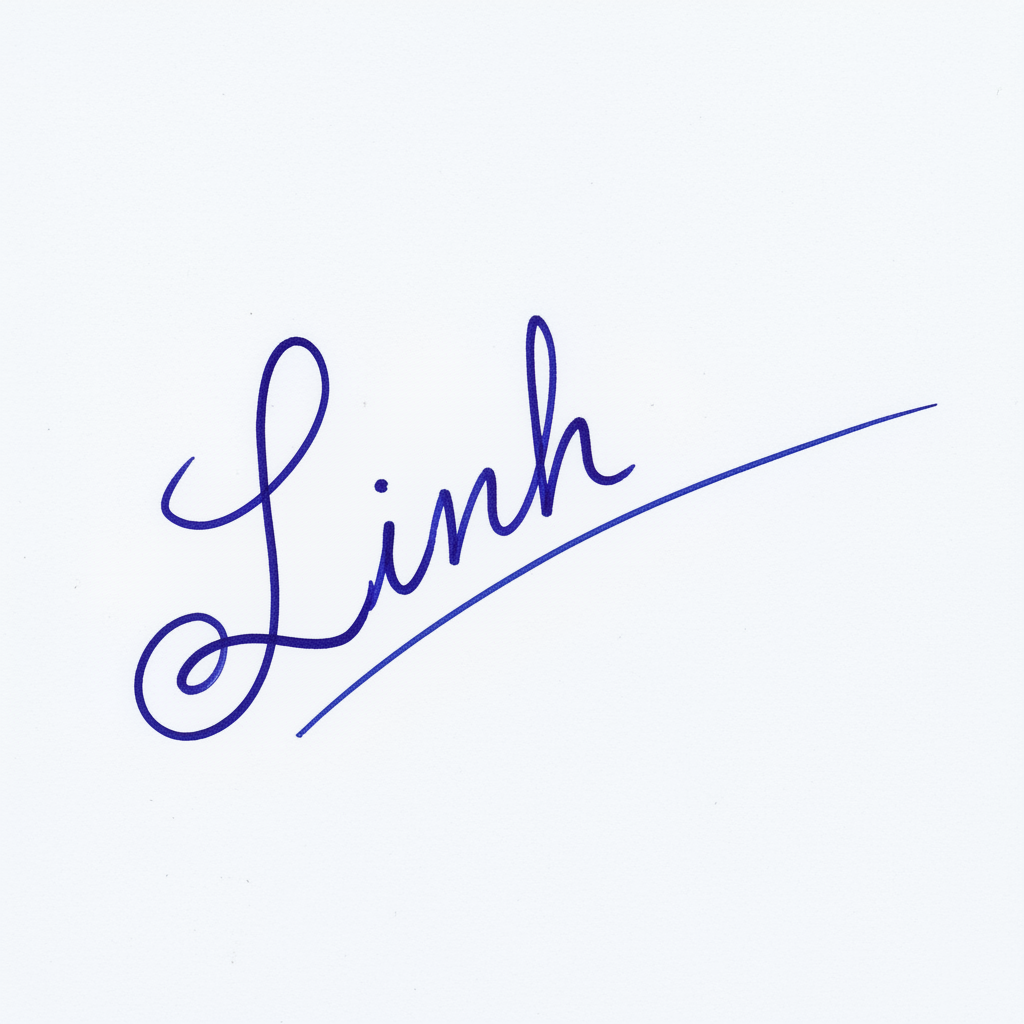 Mẫu chữ ký tên Linh số 6
