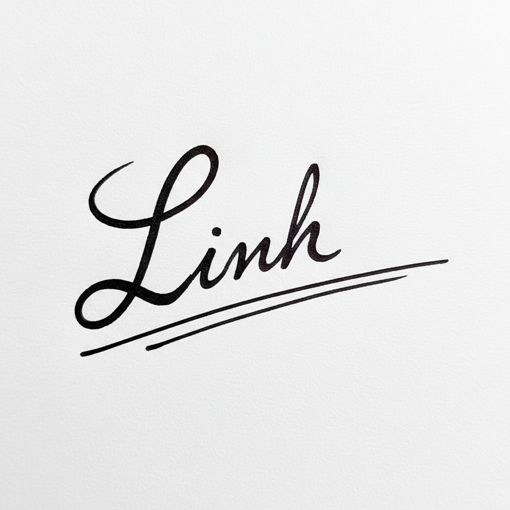 Mẫu chữ ký tên Linh số 7