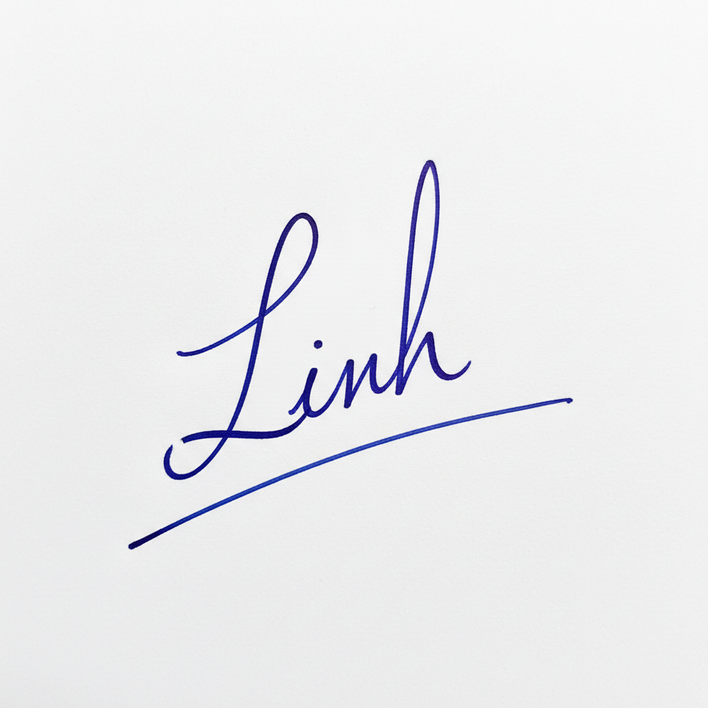 Mẫu chữ ký tên Linh số 8
