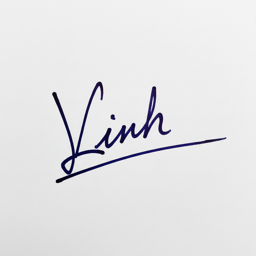 Mẫu chữ ký tên Linh số 9
