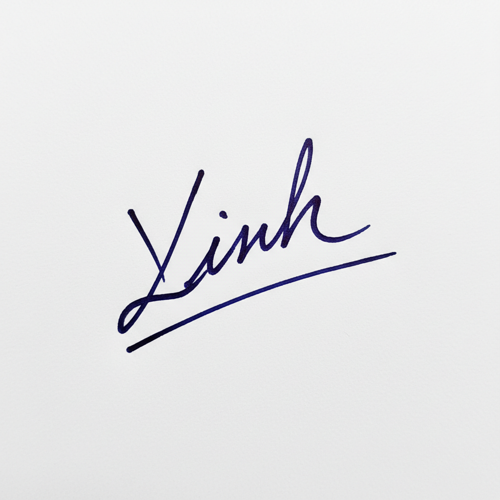 Mẫu chữ ký tên Linh số 9