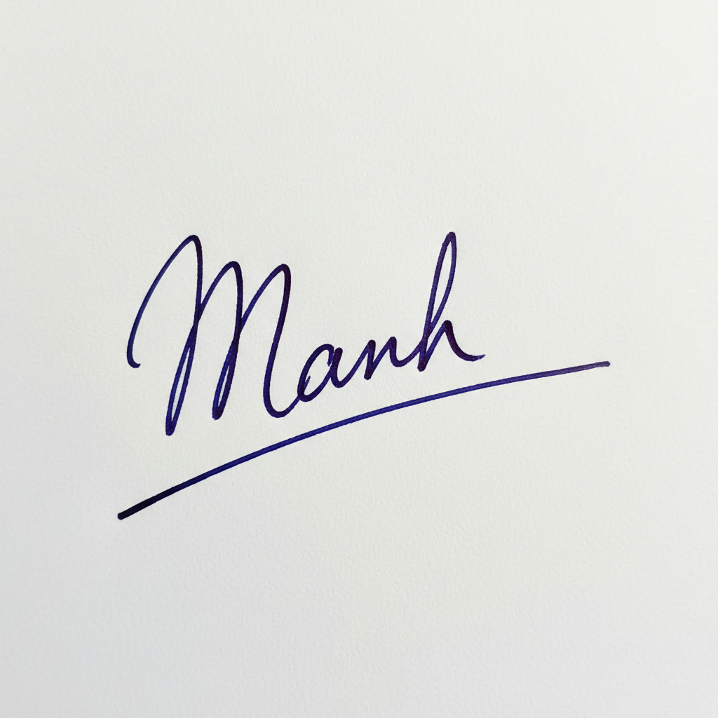 Mẫu chữ ký tên Mạnh số 1