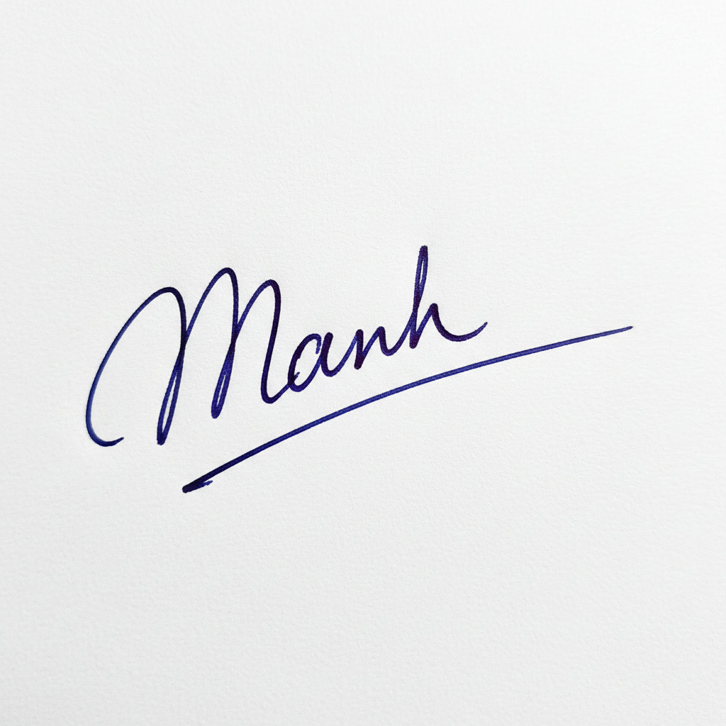 Mẫu chữ ký tên Mạnh số 4