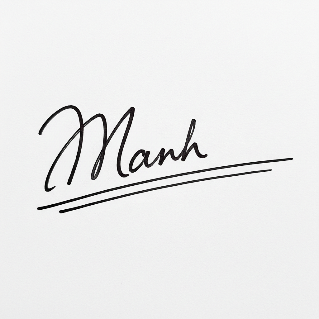 Mẫu chữ ký tên Mạnh số 7