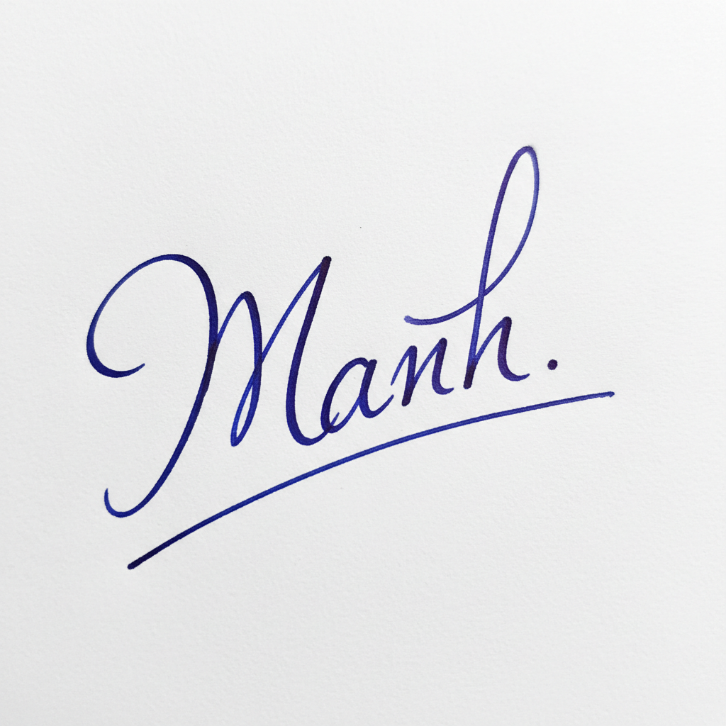 Mẫu chữ ký tên Mạnh số 8