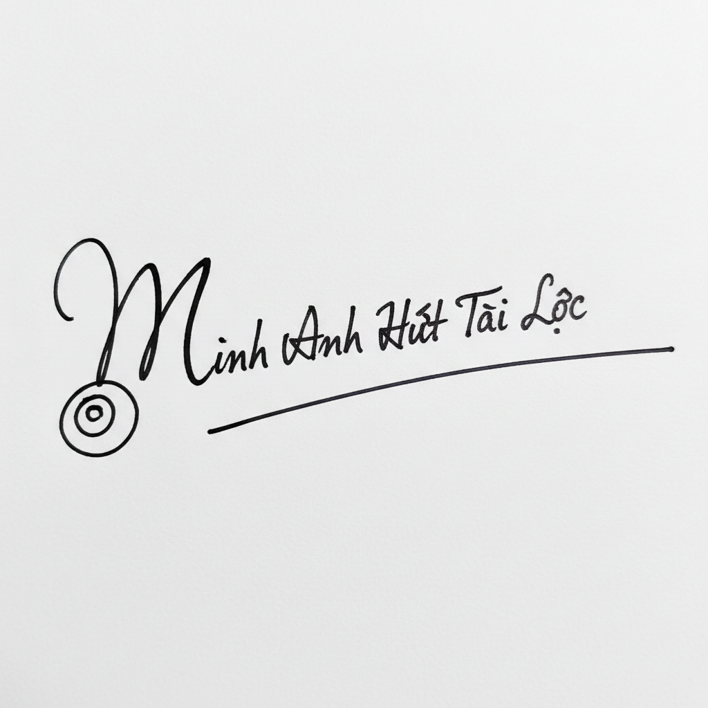 Mẫu chữ ký tên Minh Anh Hút Tài Lộc số 2
