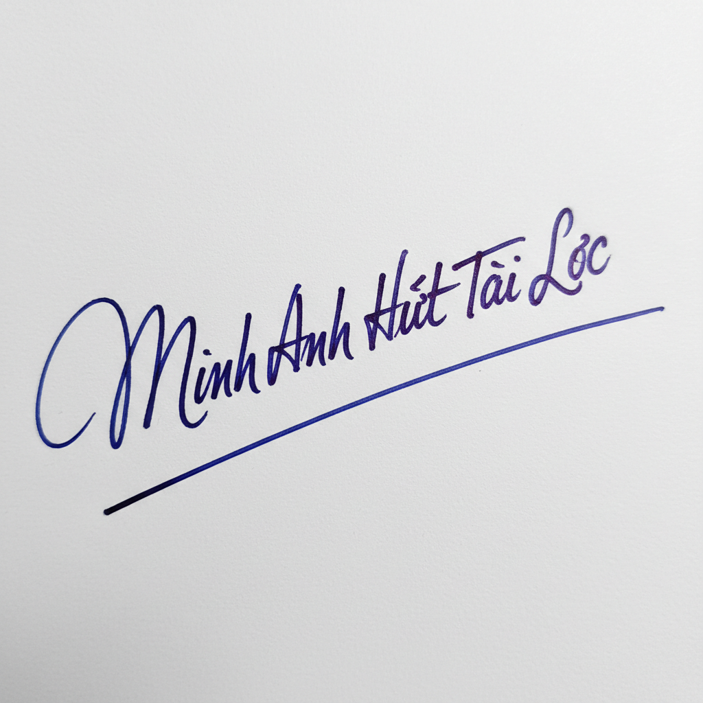 Mẫu chữ ký tên Minh Anh Hút Tài Lộc số 3