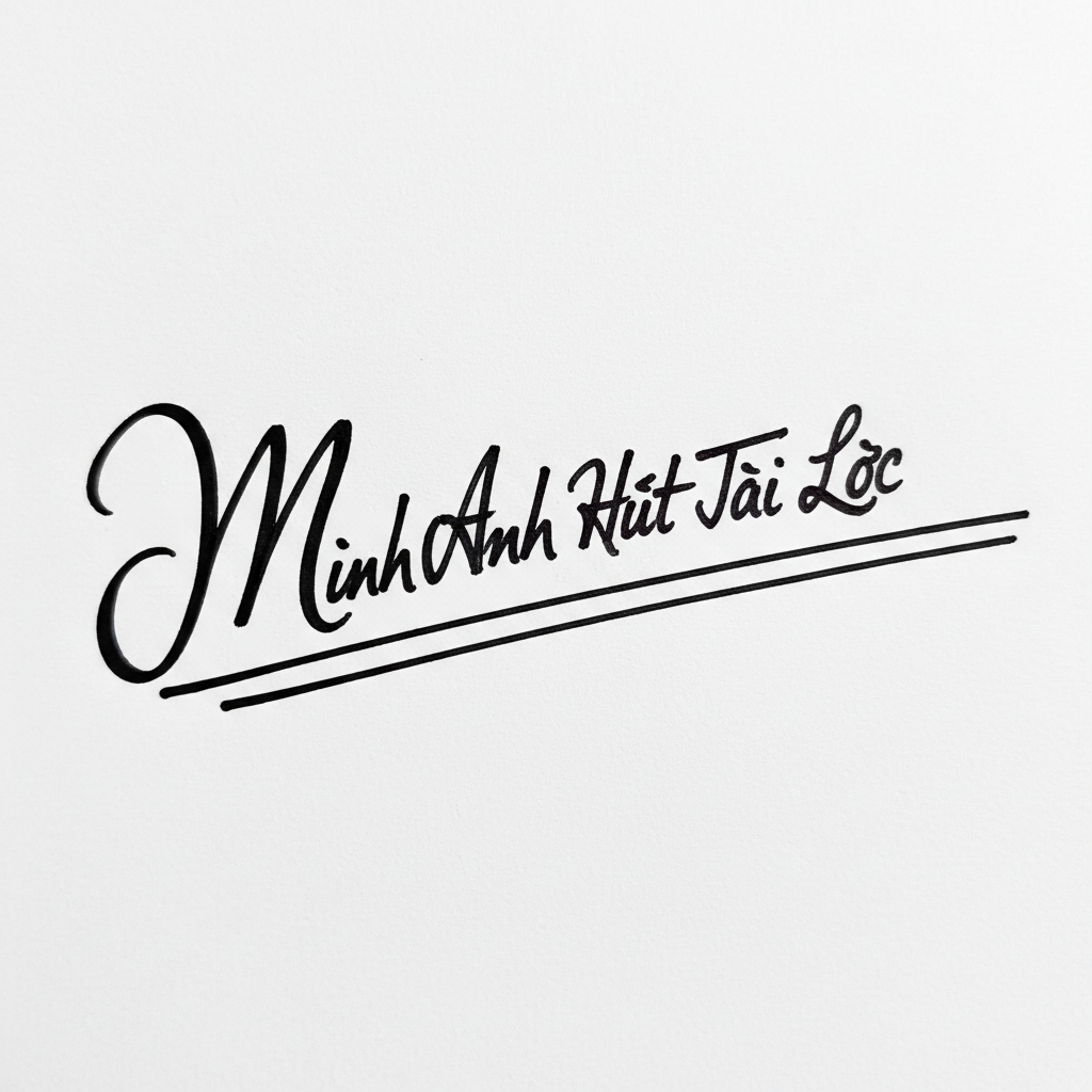 Mẫu chữ ký tên Minh Anh Hút Tài Lộc số 7