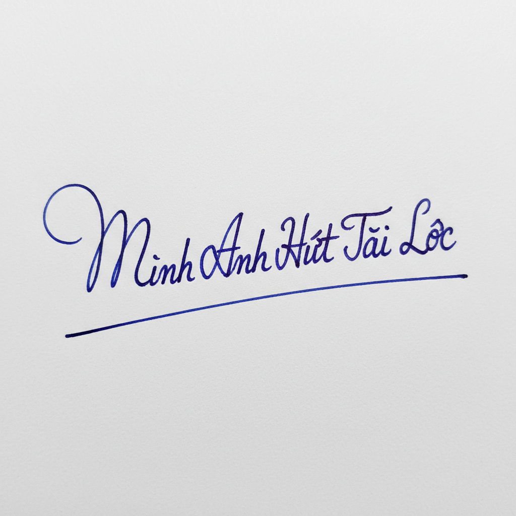 Mẫu chữ ký tên Minh Anh Hút Tài Lộc số 8