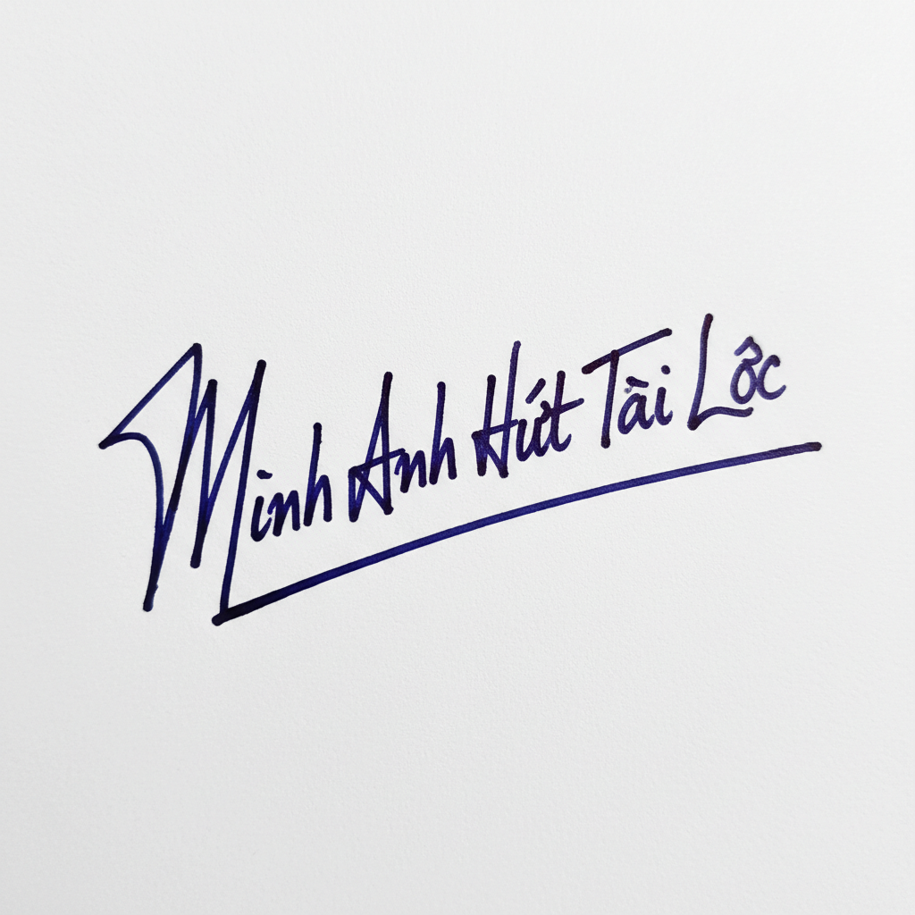 Mẫu chữ ký tên Minh Anh Hút Tài Lộc số 9