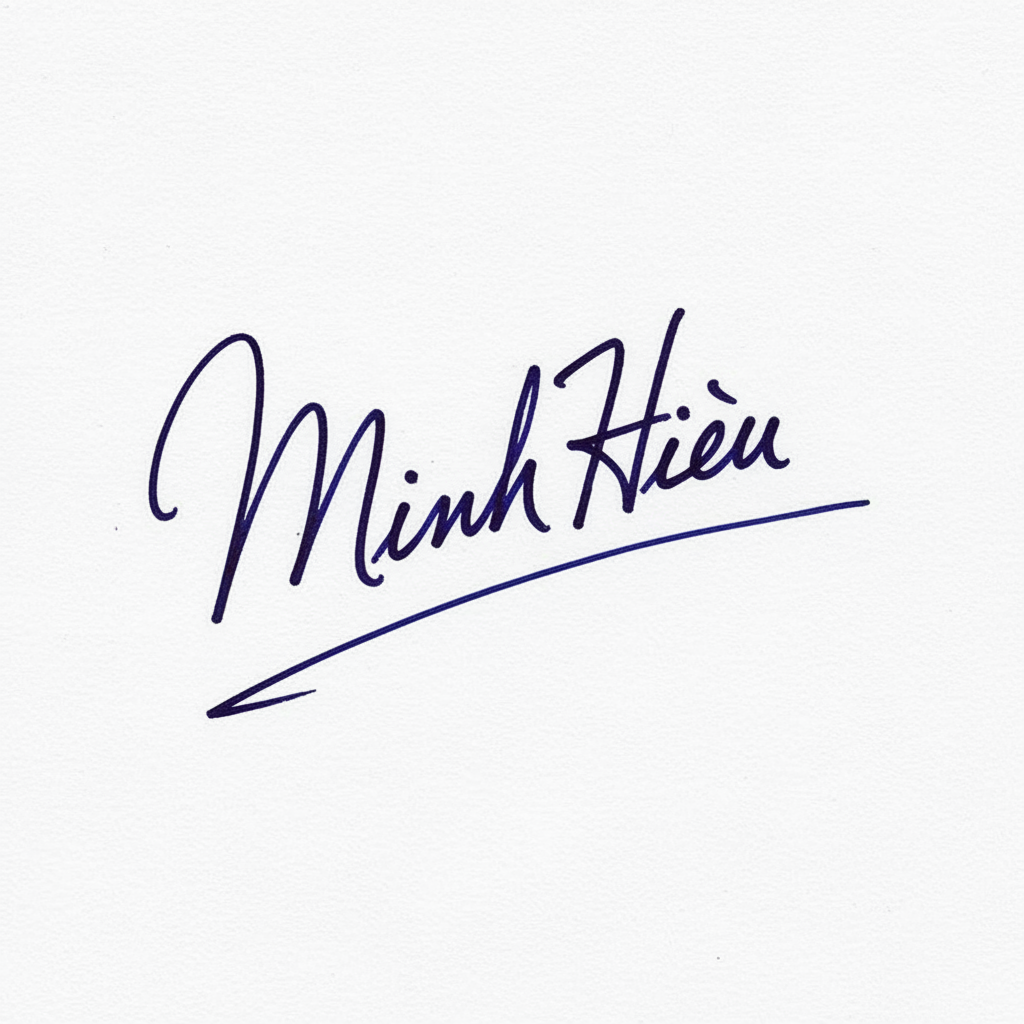 Mẫu chữ ký tên Minh Hiếu số 1