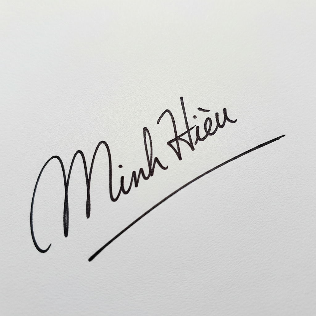 Mẫu chữ ký tên Minh Hiếu số 5