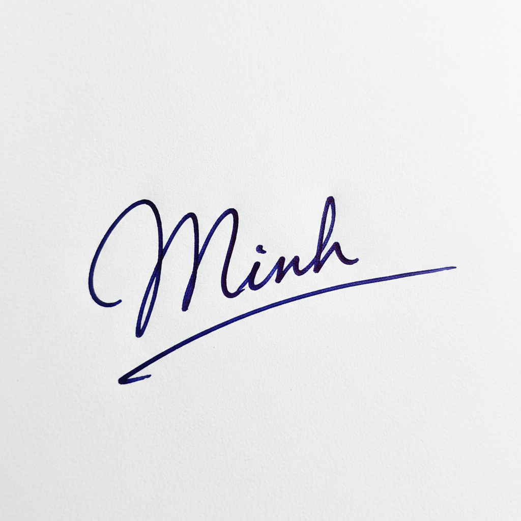 Mẫu chữ ký tên Minh số 1