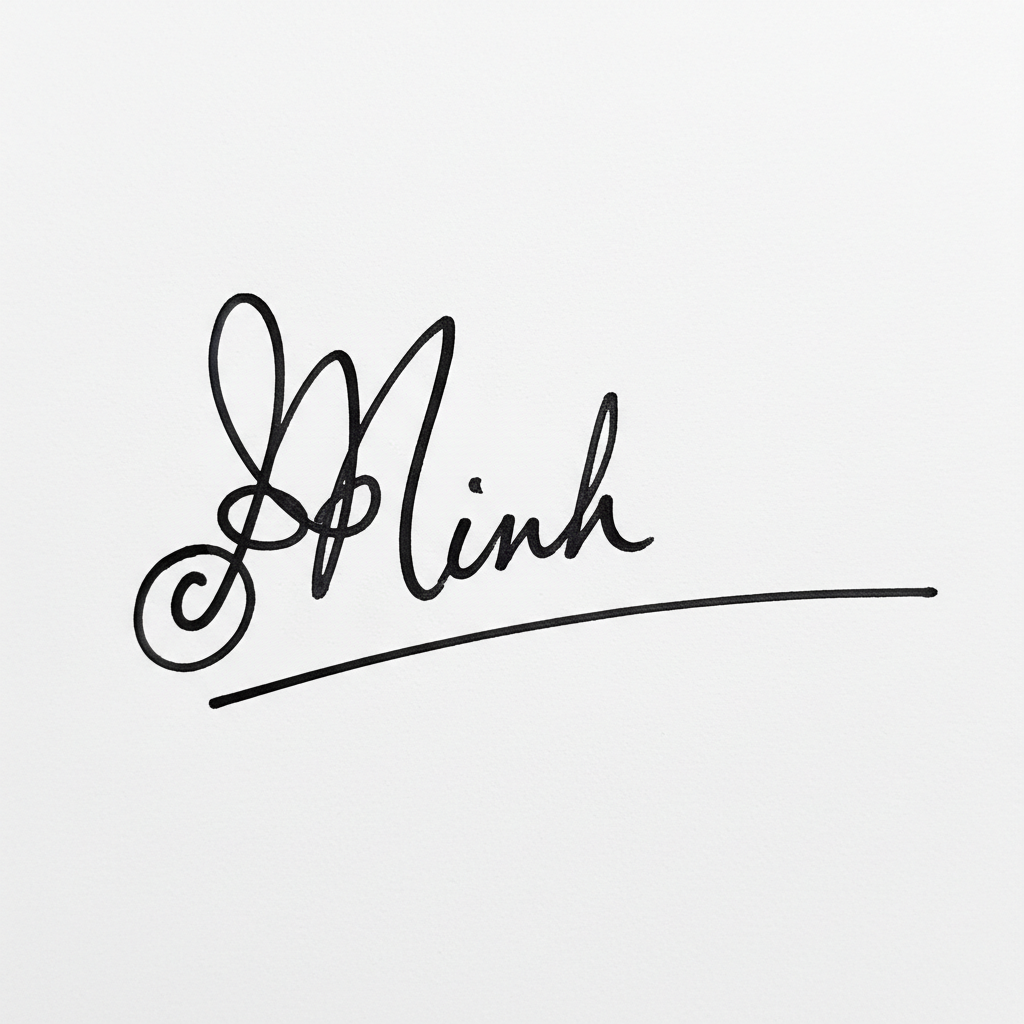 Mẫu chữ ký tên Minh số 2