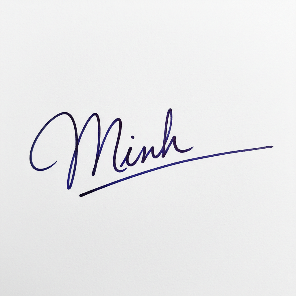 Mẫu chữ ký tên Minh số 4
