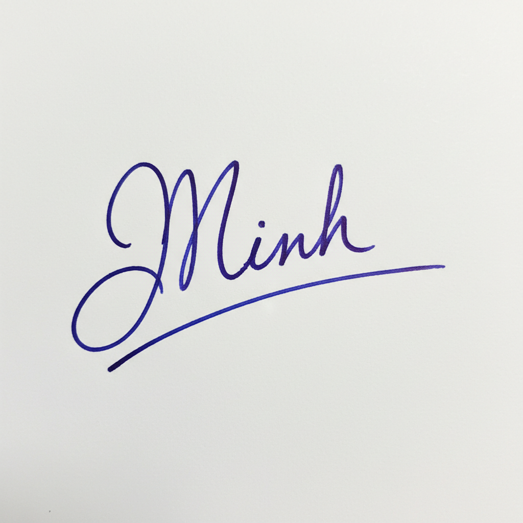 Mẫu chữ ký tên Minh số 6