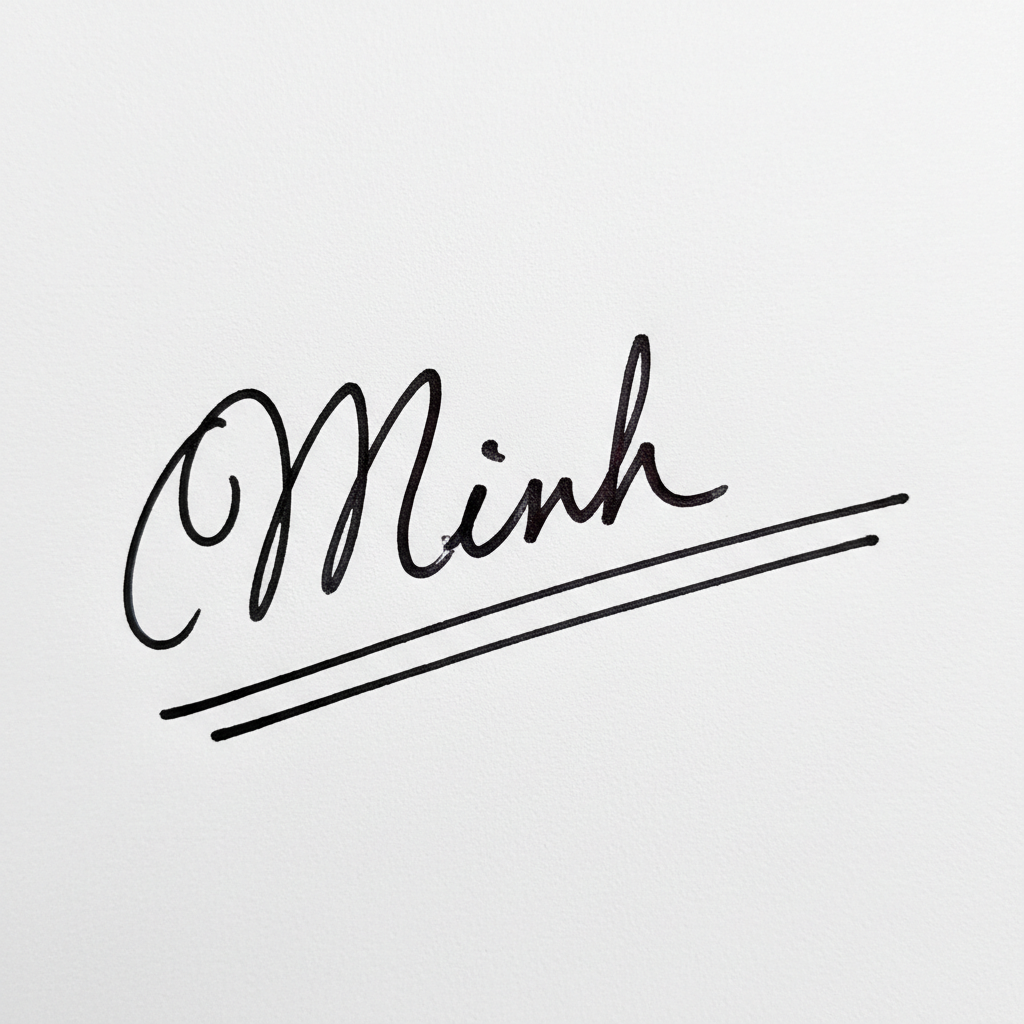 Mẫu chữ ký tên Minh số 7