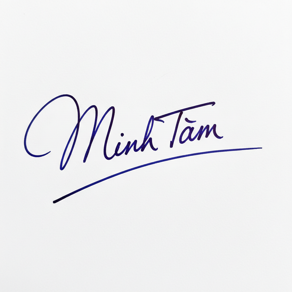 Mẫu chữ ký tên Minh Tâm số 1