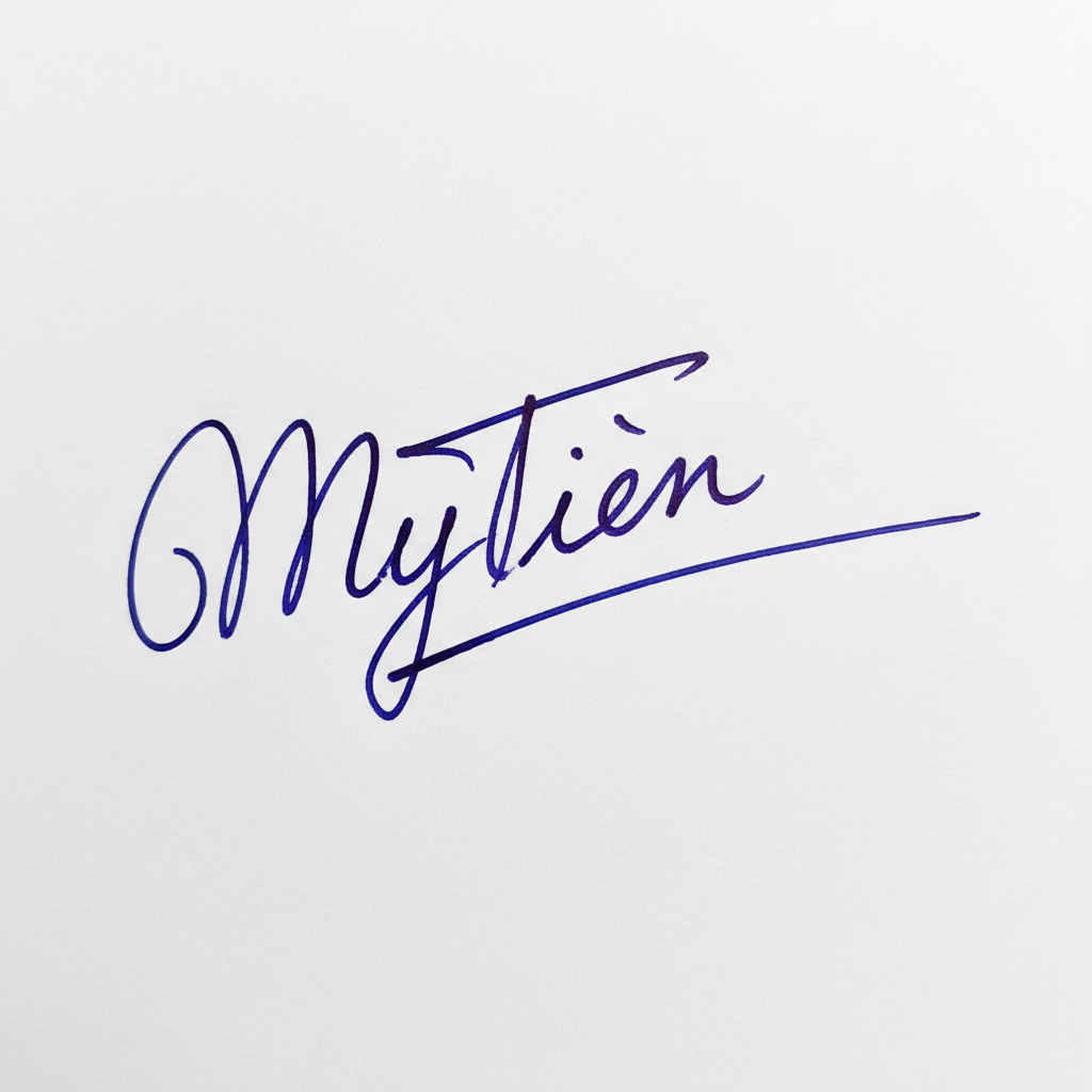 Mẫu chữ ký tên Mỹ Tiên số 4