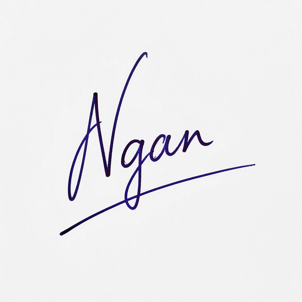 Mẫu chữ ký tên Ngân số 1